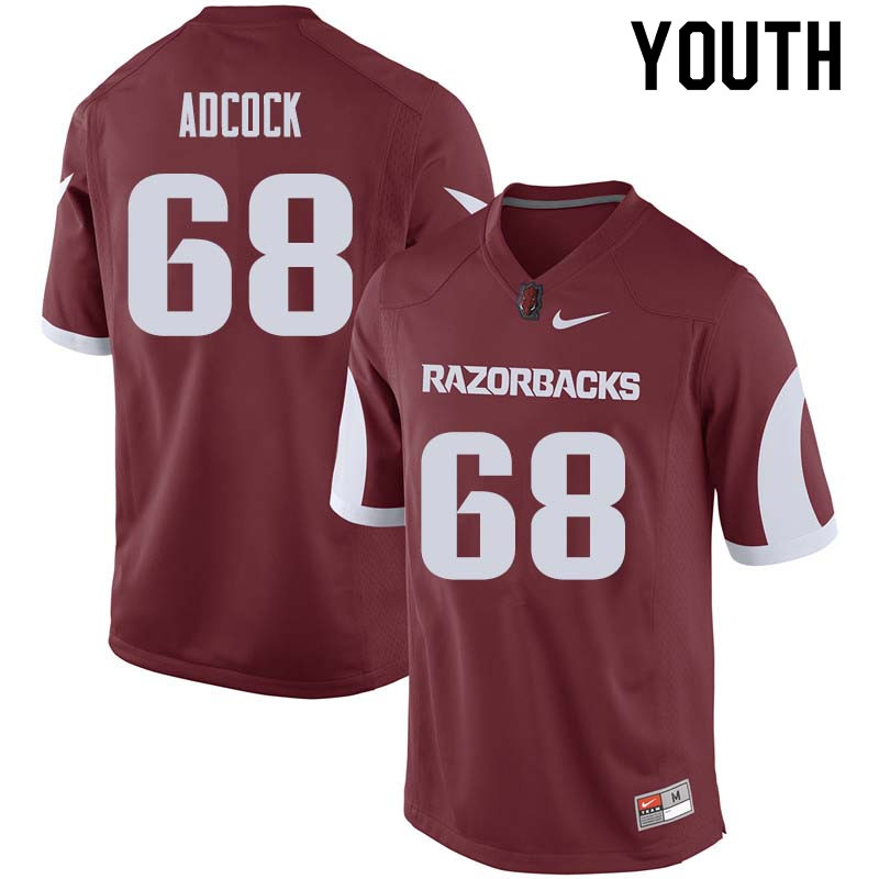 Youth #68 Kirby Adcock Arkansas Razorback College Football Jerseys Sale-Cardinal
